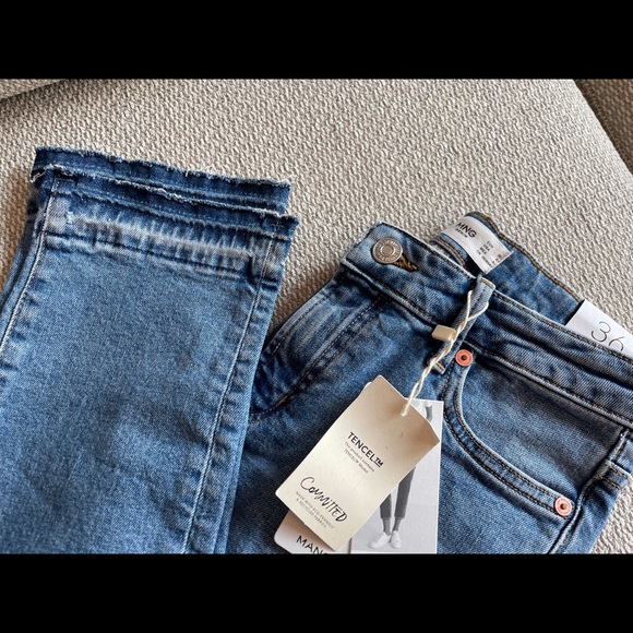Mango Cropped Mid Rise Jeans - Sz 36 / 4 - Picture 5 of 7